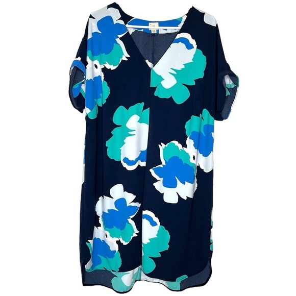 A New Day xxl Floral V Neck Shift Dress - Picture 1 of 7